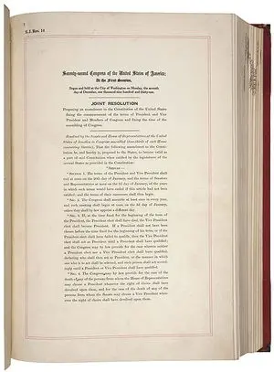 Proposal of the Twentieth Amendment to the US Constitution