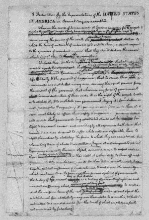 Thomas Jefferson annotated Declaration of Independence