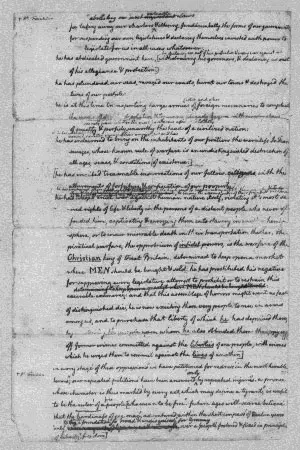 Thomas Jefferson annotated Declaration of Independence