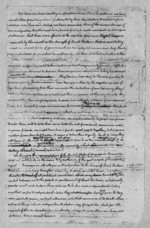 Thomas Jefferson annotated Declaration of Independence